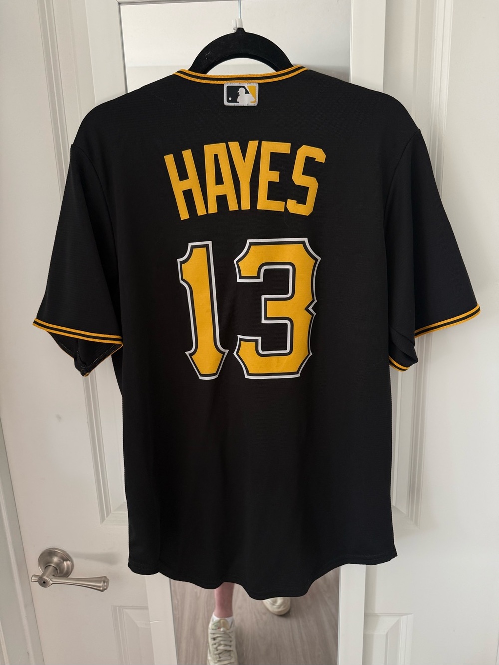 Nike Pittsburgh Pirates Ke’Bryan Hayes #13 MLB Baseball Jersey Black Men’s M - Picture 6 of 6